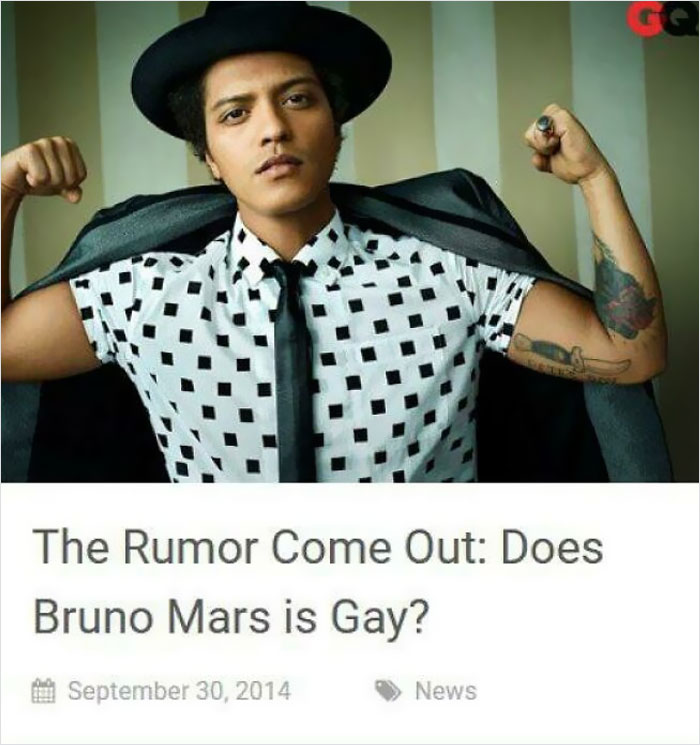Does Bruno Mars Is Gay