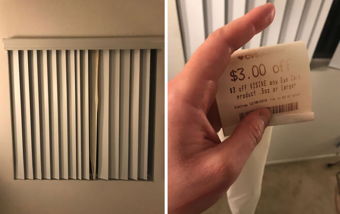 I Have Been Using A CVS Receipt As A Replacement Blind For Over 9 Months