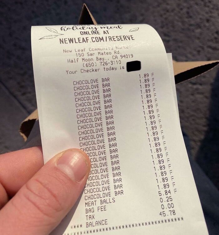 My Boyfriend's Grocery Receipt