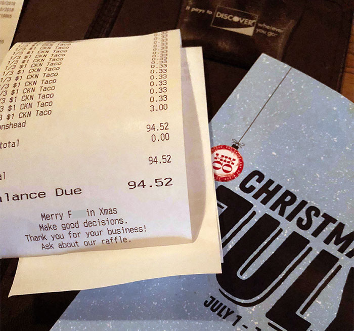 Hard To Turn This Receipt In On My Work Expense Report. Read The Note At The Bottom