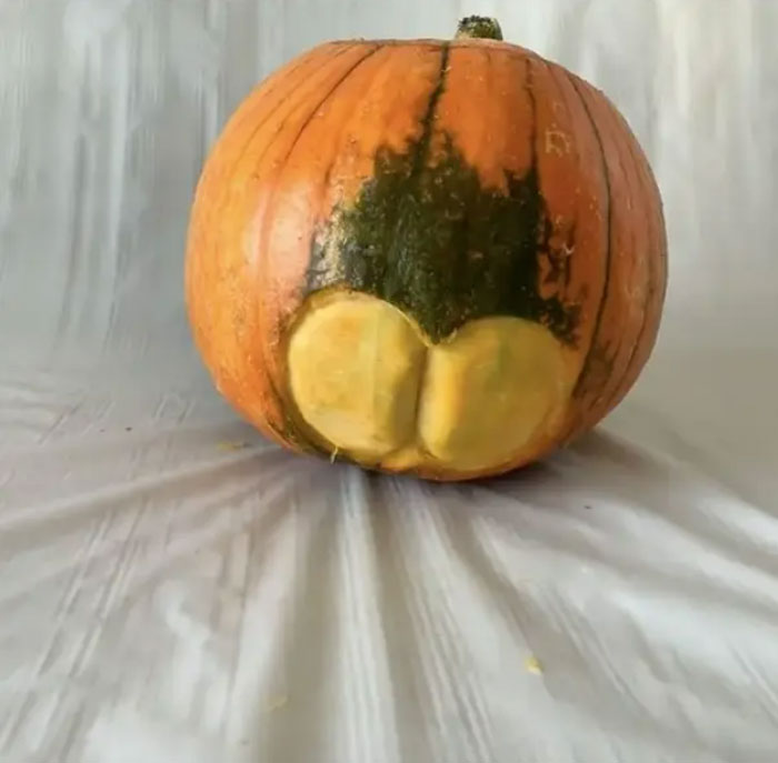 Happy Halloween! (My Kid Invented A New Halloween Centric Event That Involves Carving Butts Into Pumpkins)