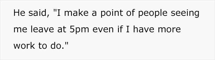 CEO Leaves Work At 5 PM And Never A Minute Later, Employee Learns Why He's Doing It And Shares How It's The Opposite Of A Toxic Work Culture CEO Leaves Work At 5 PM And Never A Minute Later, Employee Learns Why He's Doing It And Shares How It's The Opposite Of A Toxic Work Culture