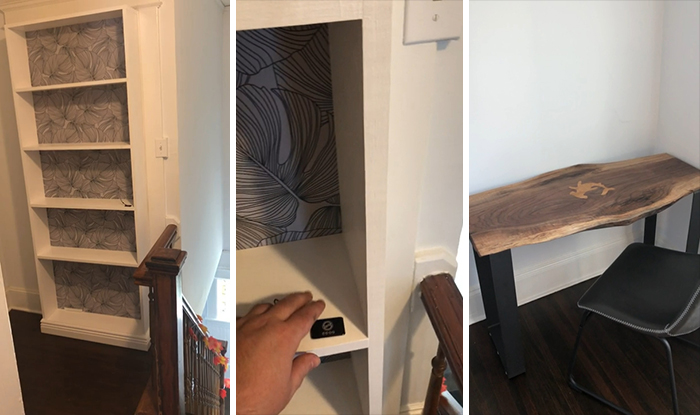 Starting New Job Tomorrow. Took 5 Days To Build A Hidden Office Door And Desk. I Can Open It With An App Or Through A Key Card