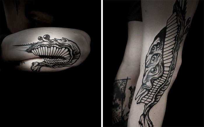 35 Genius Tattoos That Reveal Their True Form When The Body Moves, By Veks Van Hillik Tattoo