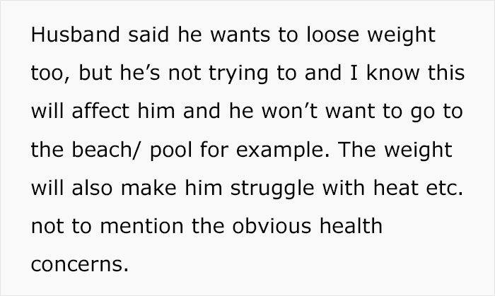 Wife Asks If It Is Okay To Warn Husband That She Will Leave Him If He Becomes More Obese Wife Asks If It Is Okay To Warn Husband That She Will Leave Him If He Becomes More Obese