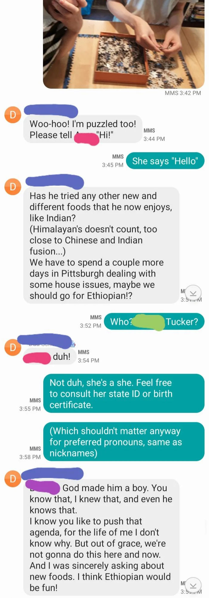 My Father-In-Law Responds To A Picture Of Our Trans Foster Daughter