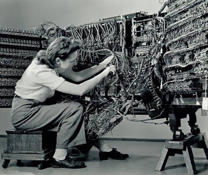 Woman Wiring An Early Ibm Computer Taken By Berenice Abbott In 1948