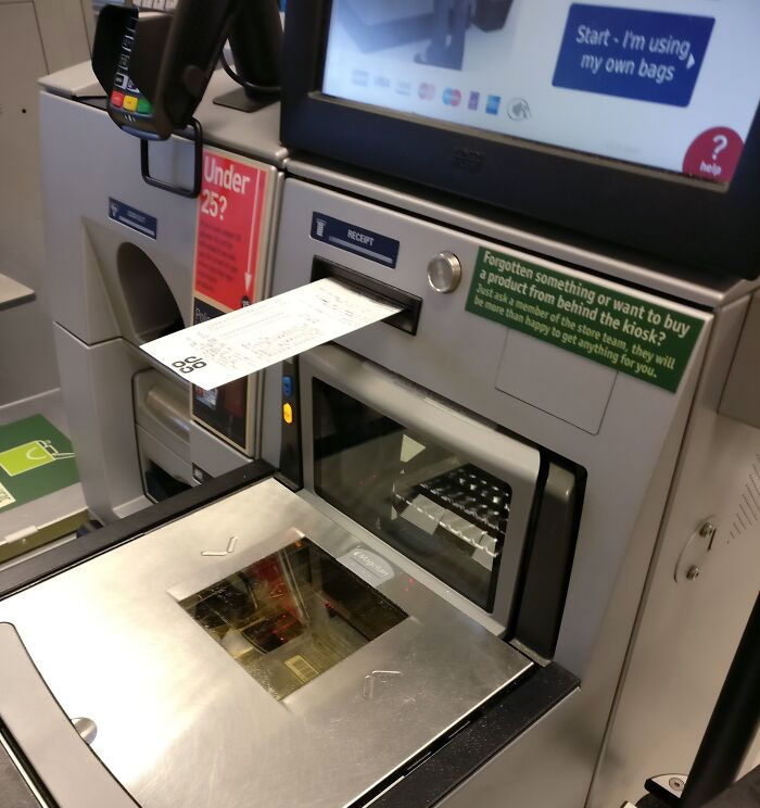 Perfectly Straight Receipt At Self Service Check Out