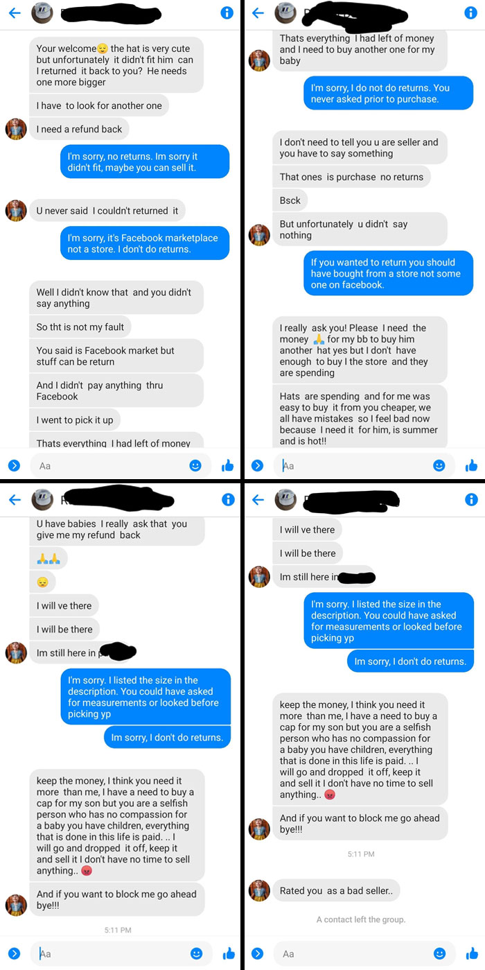 All Because I Wouldn't Accept A $10 Return On Facebook Marketplace