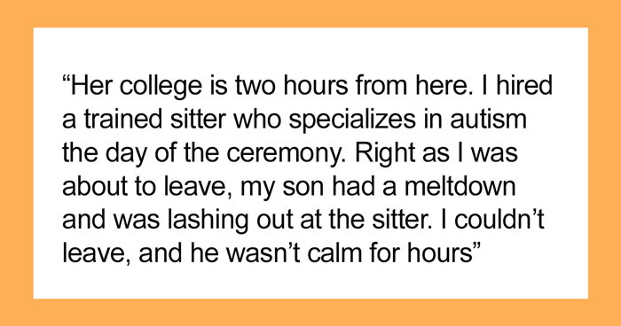 This Woman Doesn’t See Her Mom At Award Ceremony Because She Missed It To Be With Her Autistic Brother, Cuts All Ties With Her