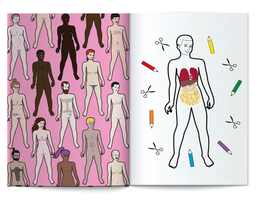 I Drew An Undressed Dress Up Doll To Practice Body Positivity And To Colour Outside The Lines Of The Strict Male/Female Binary