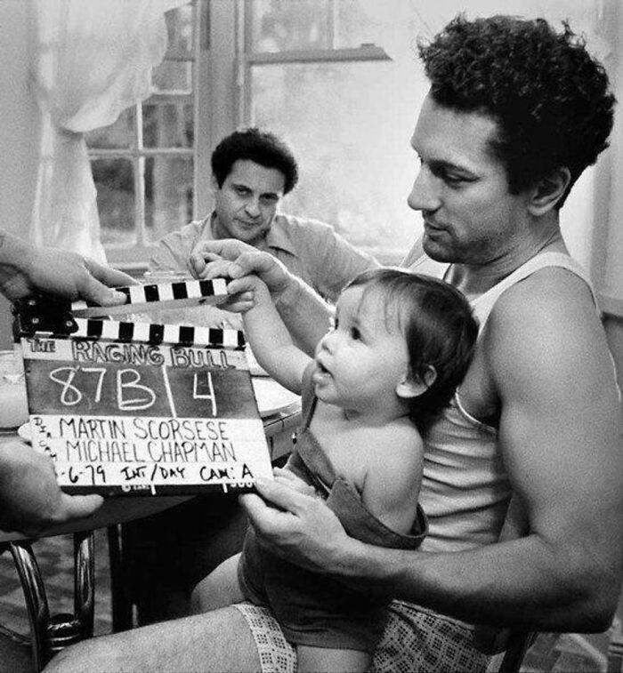 Robert De Niro And Joe Pesci At The Set Of The 'Raging Bull' (1980)