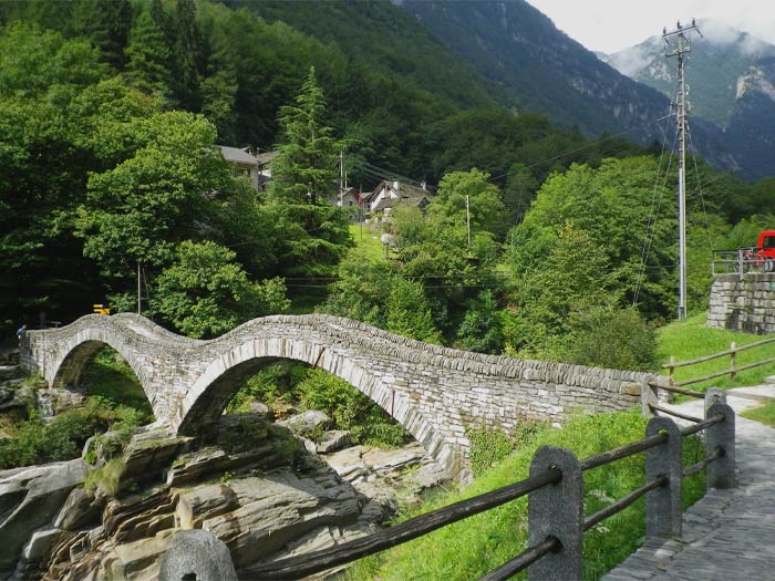 Ponte Dei Salti bridge near forest