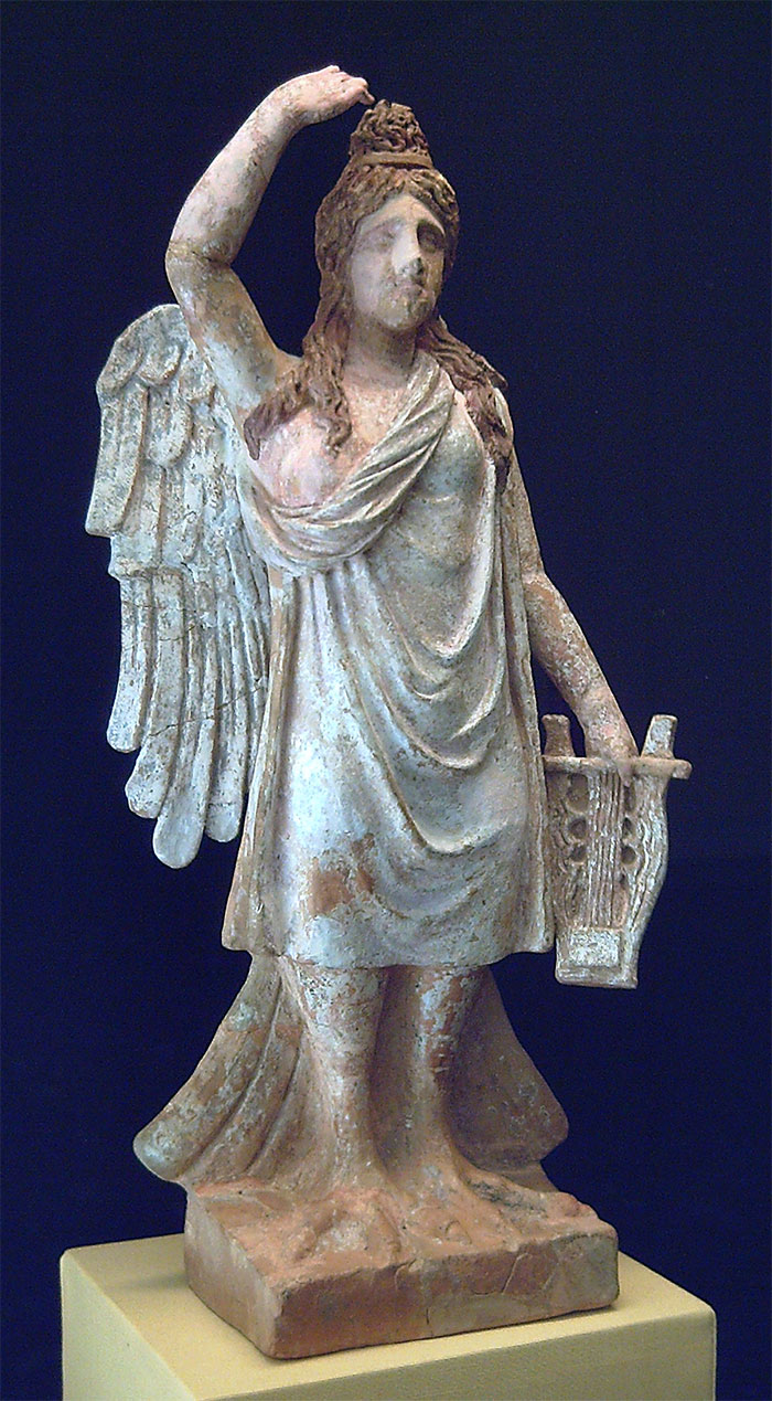Statue of Siren in a museum 