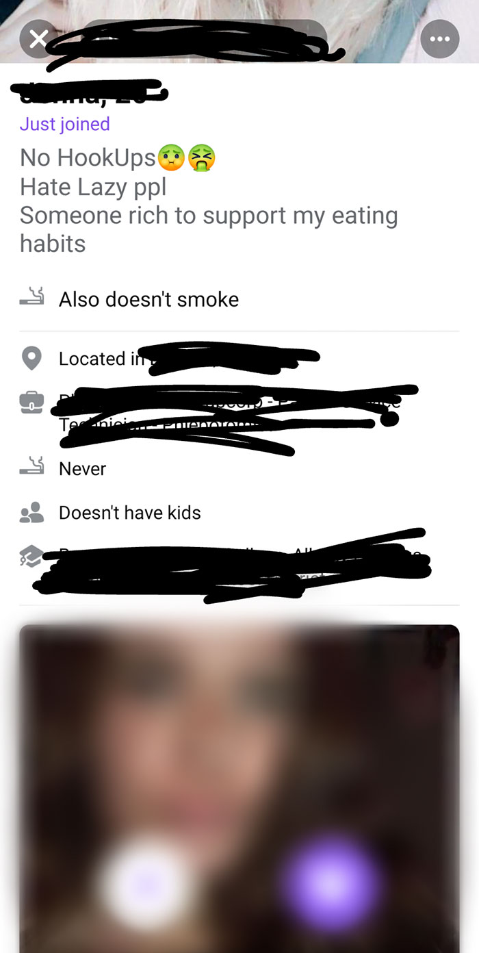 Hates Lazy People But Wants A Rich Man To Feed Her