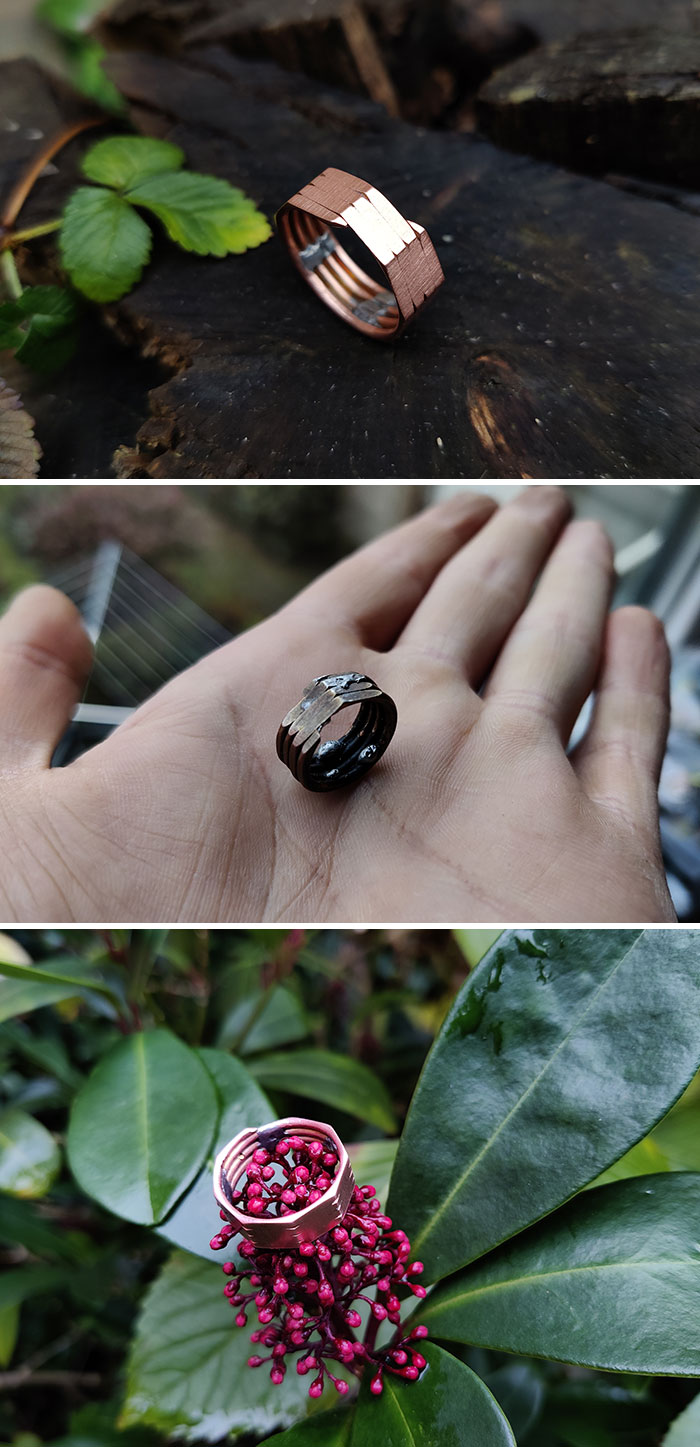 I Made A Copper Ring For My Girlfriend. I Hope She'll Like It