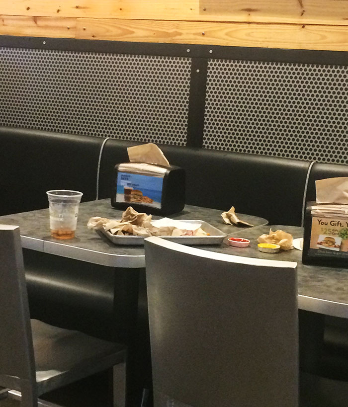 People Who Don't Clean Up After Themselves And Leave The Fast Food Places Like This