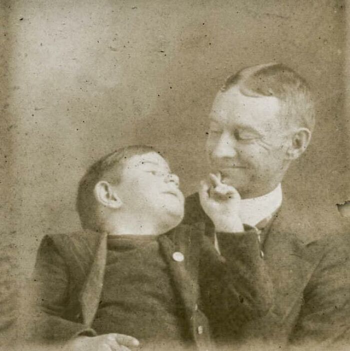 Father And Son Goofing Off, 1910s