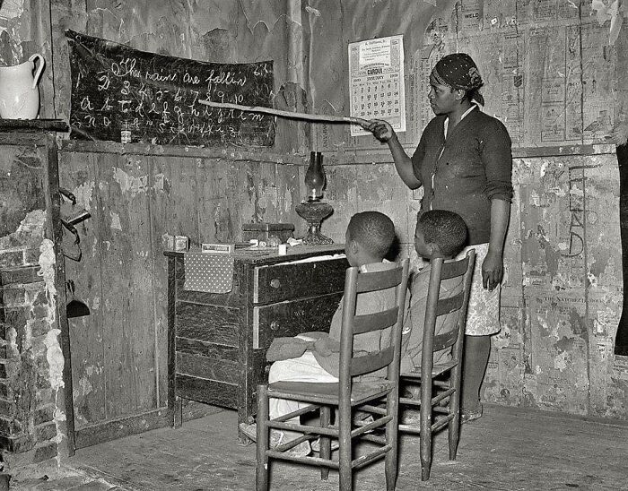 Mother Home Schools Her Children In Transylvania, Louisiana, 1937