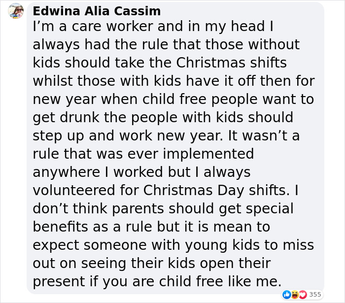 Woman Reminds Everyone That Childfree People Also Have Families After Being Asked To Give Up Her Holiday For A Coworker That Has Kids Woman Reminds Everyone That Childfree People Also Have Families After Being Asked To Give Up Her Holiday For A Coworker That Has Kids