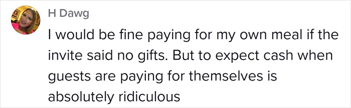 Woman Is Invited To A Wedding And The Invitation Specifies That She Will Have To Pay For Food Herself And Bring Money As A Gift Woman Is Invited To A Wedding And The Invitation Specifies That She Will Have To Pay For Food Herself And Bring Money As A Gift