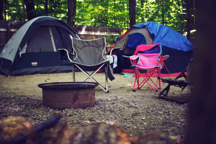 People Camping With Tents In The Forrest 