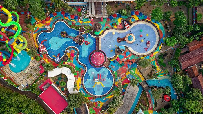 Water Park View From Above 