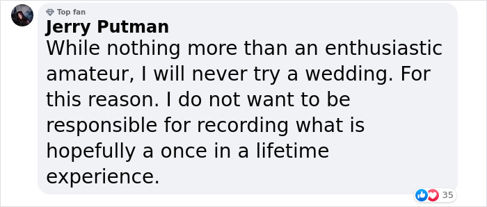 People Praise This Photographer For Honesty After He Breaks The Worst News To The Newlyweds As Their Wedding Photographer