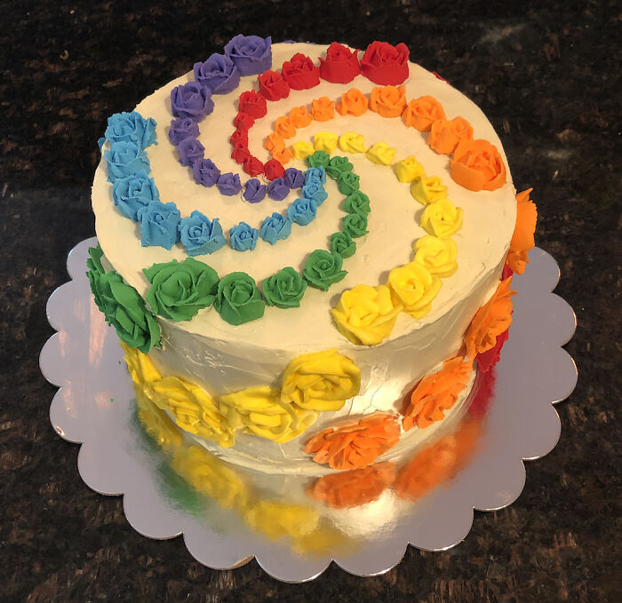 My First Time Making Royal Icing Flowers For A Cake. (It Took Me Days Of Flower-Making)