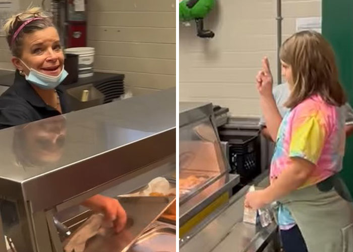 Teacher Notices Students Struggling To Communicate With Deaf Cafeteria Worker, Decides To Teach Them Sign Language