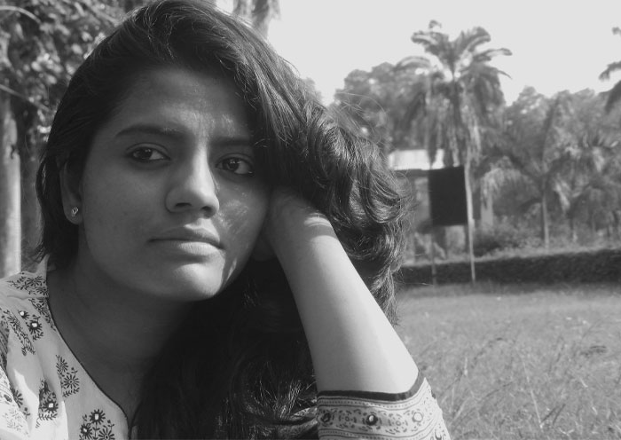 Black and white picture of woman