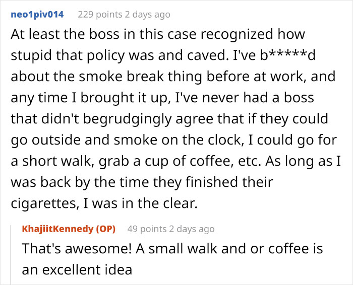 The Internet Applauds This Non-Smoker For Winning An Extra Break By 'Technically' Smoking