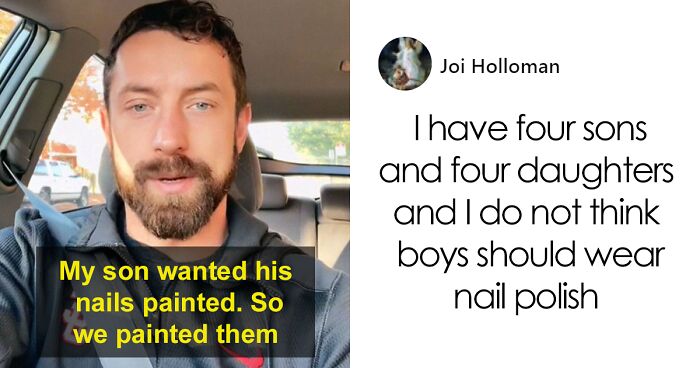 Dad Gets Applauded Online For Standing Up For His Son Who Got Bullied For Wearing Nail Polish