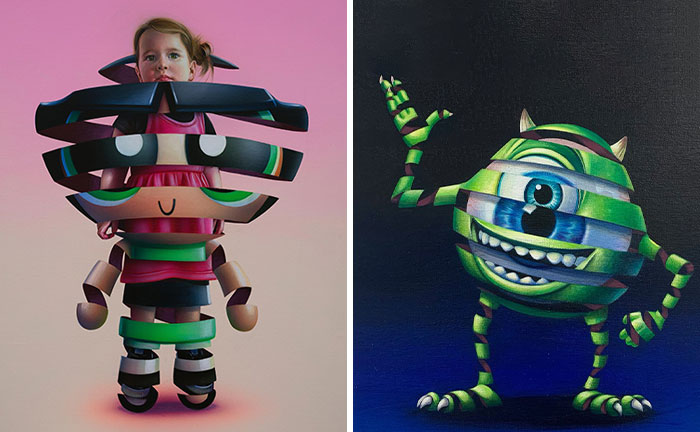 30 Ilustraciones mostrando lo que hay «atrapado» en el interior de famosos personajes de la cultura pop