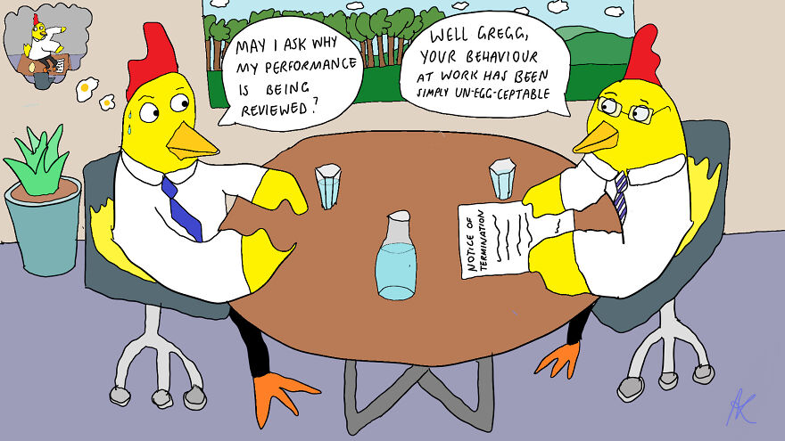 Naughty Chicken Gets Fired By An Egg-Secutive