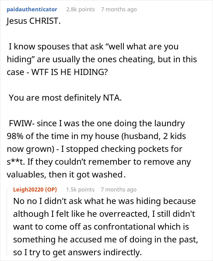 &ldquo;I Was Genuinely Dumbfounded&rdquo;: Wife Wonders If She Invaded Her Husband&rsquo;s Privacy By Emptying His Pants Pockets Before Washing Them