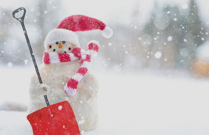 Built up colorful snowman 