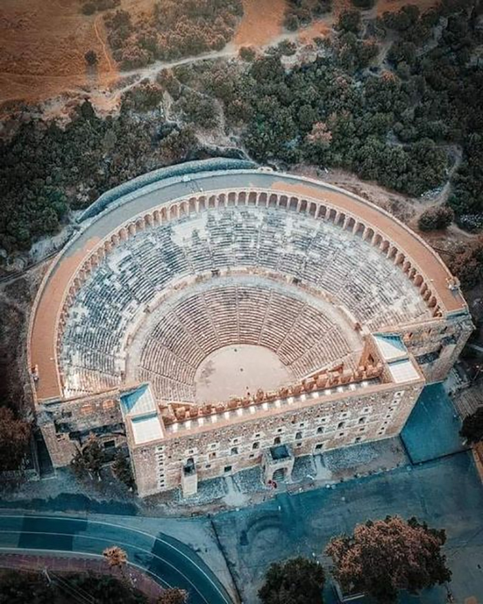 Roman Theatre Of Aspendos, Near Antalya, Turkye. Build During The Reign Of Emporer Marc Aurelius (Reign 160-180 C.e.)