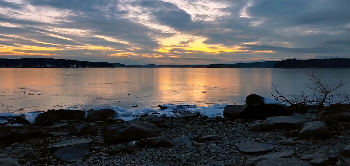 Winter Sunset Lake Wallenpaupack