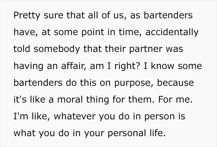 People Are Cracking Up At This Story Of A Bartender Who Accidentally Exposed A Cheating Customer Because Of Her Poor Eyesight People Are Cracking Up At This Story Of A Bartender Who Accidentally Exposed A Cheating Customer Because Of Her Poor Eyesight