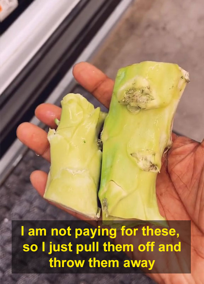 Woman Shares A Shopping Hack Of Cutting Broccoli Stems To Save Money But People Online Respond With Roasts Woman Shares A Shopping Hack Of Cutting Broccoli Stems To Save Money But People Online Respond With Roasts