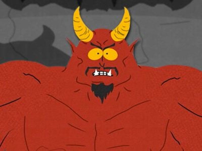 Cartoon devil character with yellow horns and a menacing expression, reflecting Canadian meme humor.
