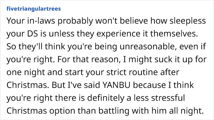 Mom Asks If She's Being Unreasonable For Thinking About 'Canceling Christmas' At Her In-Laws, So As To Not Disrupt Son's Daily Routine