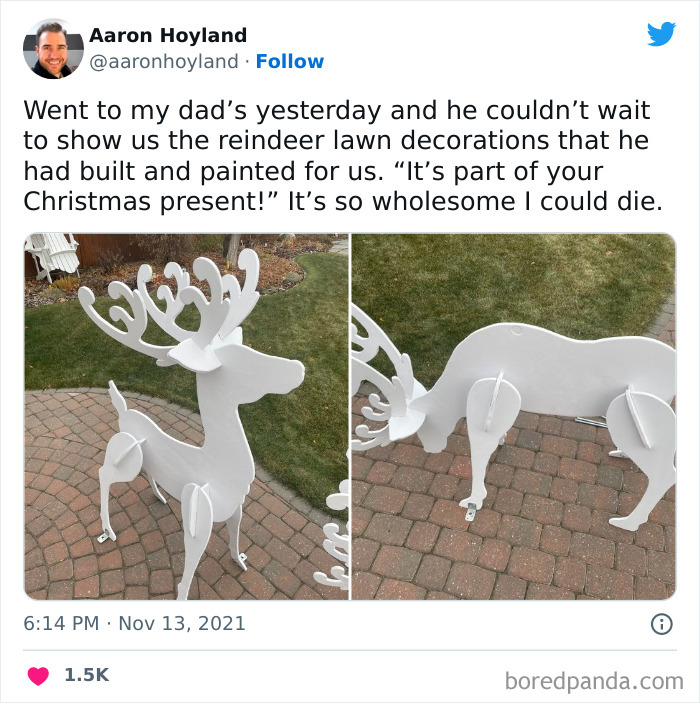 This Is The Same Man That Once Made A 10-Foot Tall Star Covered In Christmas Lights That He Mounted To The Roof Of The House Growing Up. This Is Very On-Brand For Him
