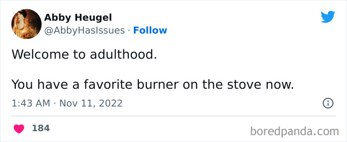 Tweet about adulthood humor from a woman, shared in a collection of funniest tweets by women this week.