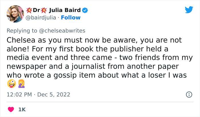 25 Famous Authors Share Their Worst Moments After This New Author Opened Up About How Only 2 People Showed Up To Her Book Signing