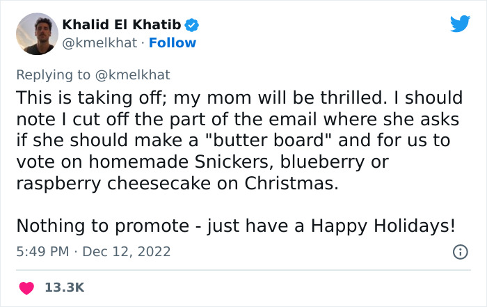 Guy Shares Mom’s Intricately Detailed “Home For The Holidays” Email, Goes Viral With 143K Likes Guy Shares Mom’s Intricately Detailed “Home For The Holidays” Email, Goes Viral With 143K Likes