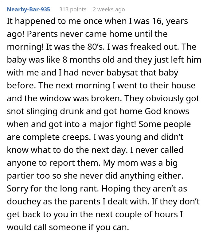 Babysitter Is Completely Lost After The Parents Ignore Her Texts And Don't Come Back In Time