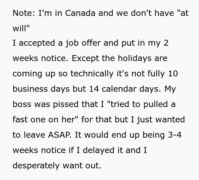 Employee Gets Accused Of Trying To Sabotage The Company By Handing In 2 Weeks’ Notice Right Before The Holidays Employee Gets Accused Of Trying To Sabotage The Company By Handing In 2 Weeks’ Notice Right Before The Holidays
