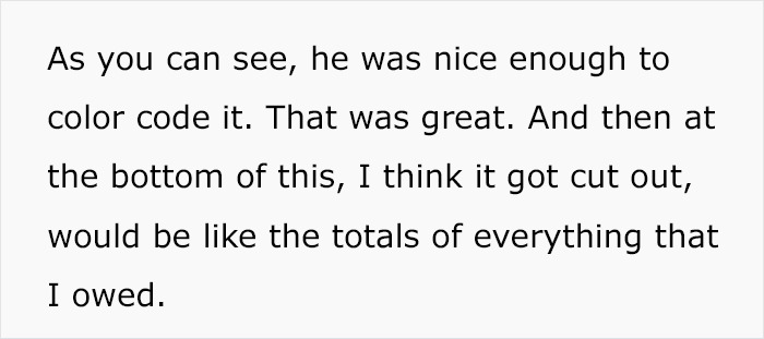Woman Shows An Insane Excel Spreadsheet Her Ex Used To Keep Track Of Everything She Owed Him, And People Don't Hold Back Their Opinions